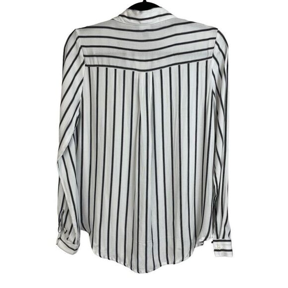 New Urban Outfitters Lumiere Black White Stripe Button Down Blouse Size S - Picture 2 of 7
